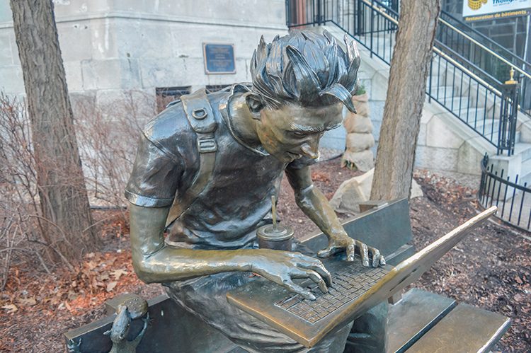 Montreal Student Statue on Sherbrooke Street