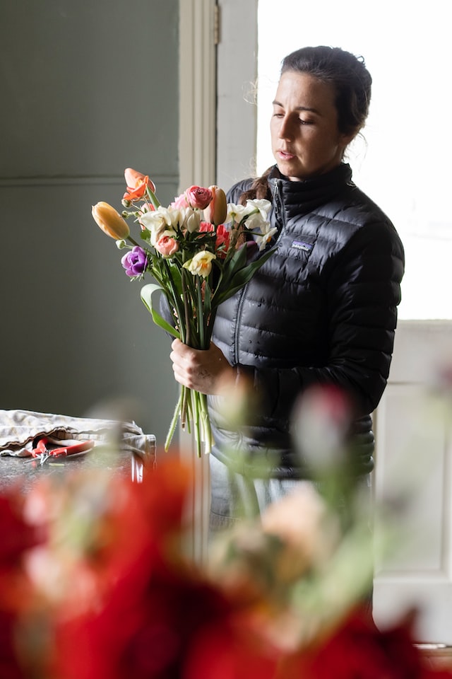 person holding flowers