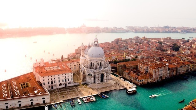 aerial view on venice building